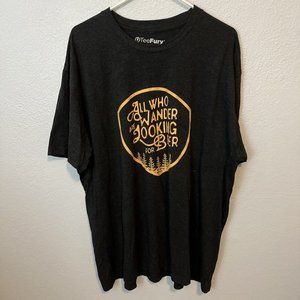TeeFury  Charcoal Gray Graphic T Shirt All Who Wander Are Looki g For Beer XXL